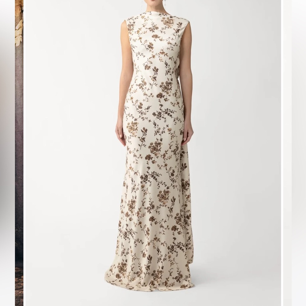 Sau Lee Cali sleeveless high neck maxi in beige - Picture 4 of 7